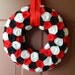 Red, White and Blue Wreath - Flag - 4th of July - Memorial Day - 12 Inch Felt Flower Wreath in Red, White, and Navy