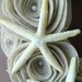 Summer Wreath - Beach Wreath - 14 Inch Felt Flower Wreath in Sandstone with Pearls and Starfish