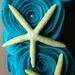 Turquoise Wreath, Summer Beach Wreath Made with Felt, Pearls and Starfish