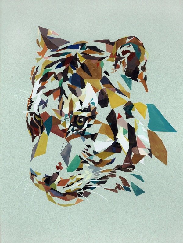 Geometric tiger head