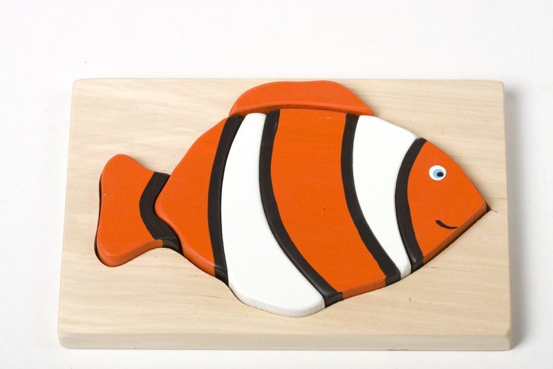 Wooden puzzle orange fish