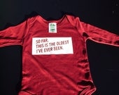 Never to Old, Specail- Make me giggle - Organic ,Bamboo ,  Onesie,,  8.5 oz made in Canada, humour- hand printed