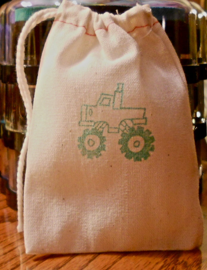 Monster truck muslin favor thank you bag