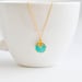 Fiji--Aquamarine Pendant with a Gold Leaf, Simple Gold Necklace, Bridesmaids Gifts, Wedding gifts, Mother's Day Gifts