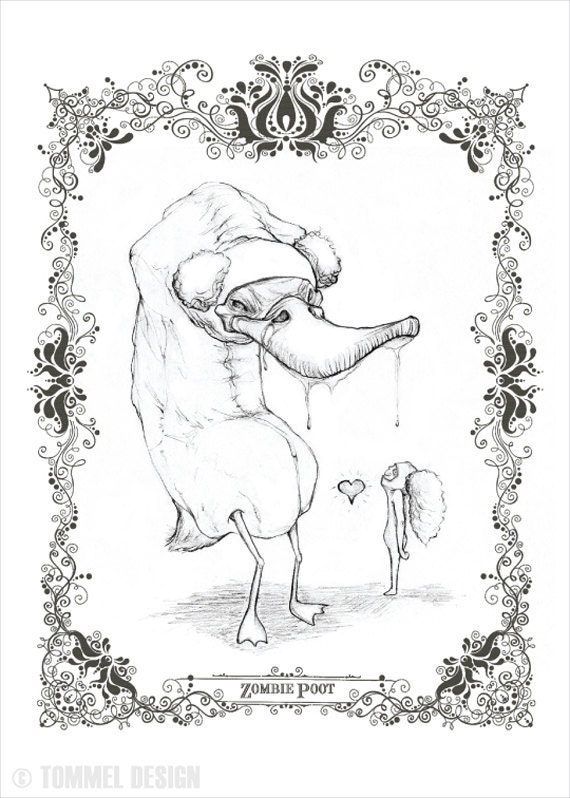 ZOMBIE POOT - character concept fine art print 3.5x5