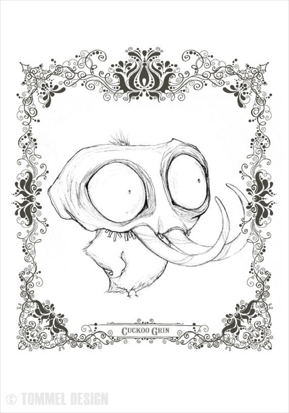 CUCKOO GRIN - character concept fine art print 3.5x5