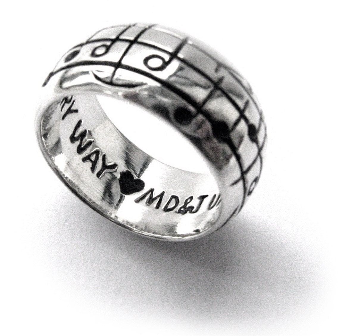 Your Song Ring - Any Song - One of a Kind - Sterling Silver - Personalized Unisex Gift - Unique Design - Rickson Jewellery