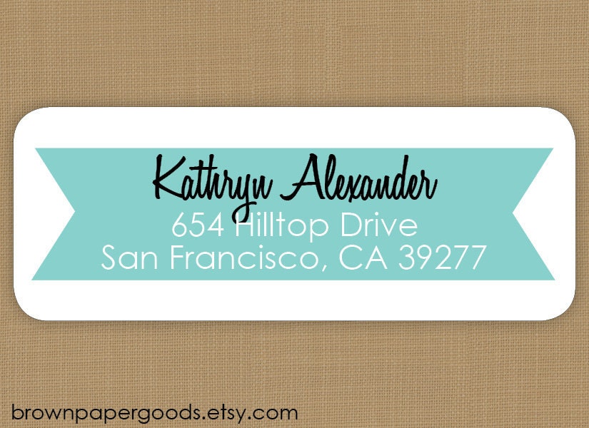 Custom return address labels, self-adhesive, rectangle