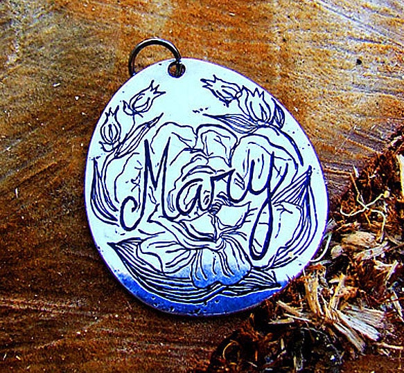 Custom Etched Pendant with YOUR NAME on it