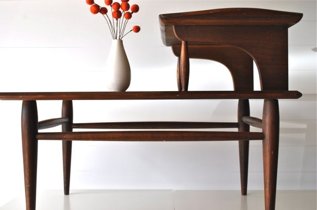 Mid Century Walnut Side Table - Bassett