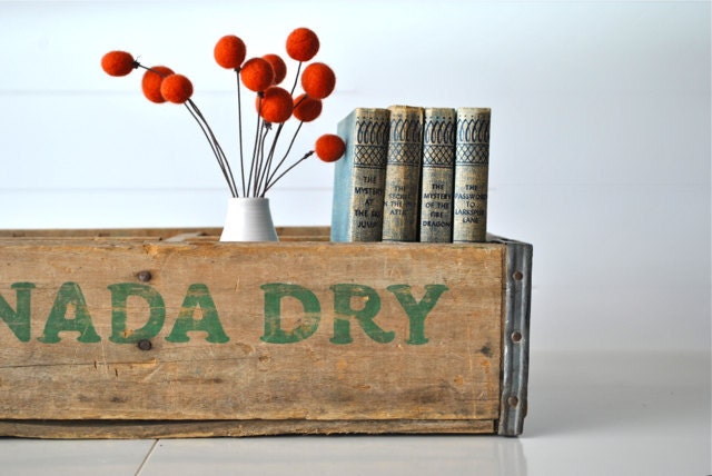 Wooden Canada Dry crate with four sections - charliesnest