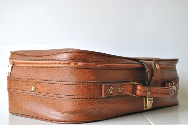 Brown leather luggage fathers day gift for him
