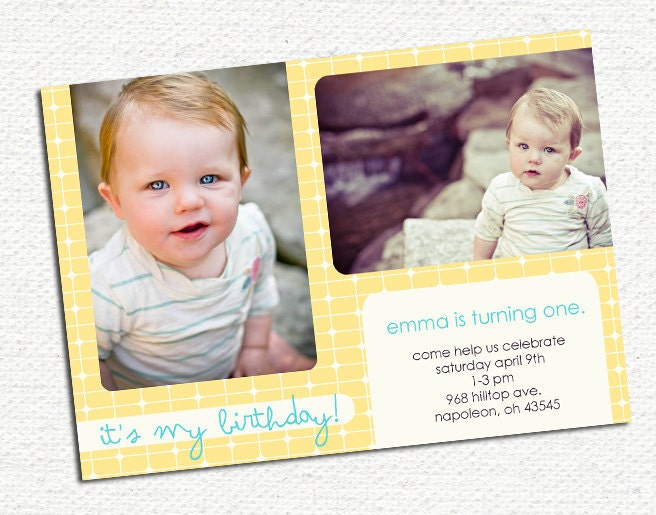 1st Birthday Invitation - Custom - Printable