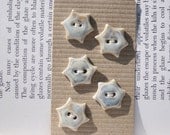 Star shaped, Marble glazed, ceramic buttons