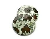 Black poppy button, chintz, ceramic