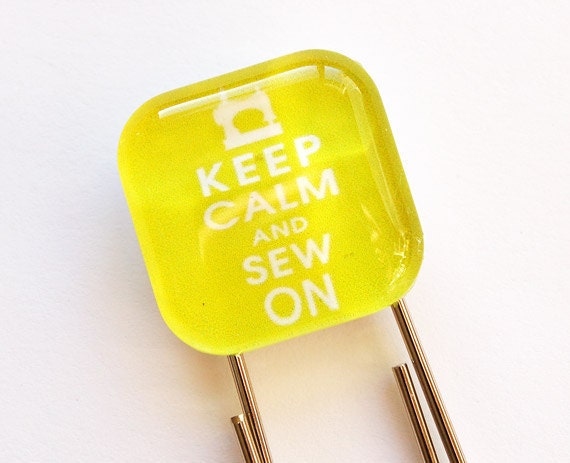 Keep Calm Bookmark, Glass Bookmark, book mark, Keep Calm Sew On, Yellow - KellysMagnets