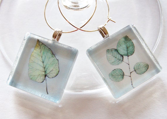 Wine Glass Charms, Wine Charms, Glass Wine Charms, Leaves, Nature, Barware