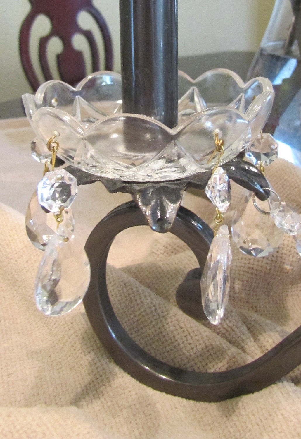 Vintage Tear Drop Chandelier Crystals Set of 5
