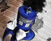 Couture TARDIS / Dr. Who inspired Steampunk / Edwardian -  Time Travel -  Tiny Top Hat / Facinator