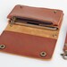 Leather iPhone wallet case with mini zipper in caramel brown (For iPhone4/4s)
