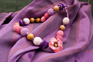 Eva Nursing Necklace - pink, lilac - babywearing, shower gift, for mom to wear, baby teether