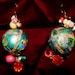 Decoupaged Bright Colors Eccentric Ball Earrings