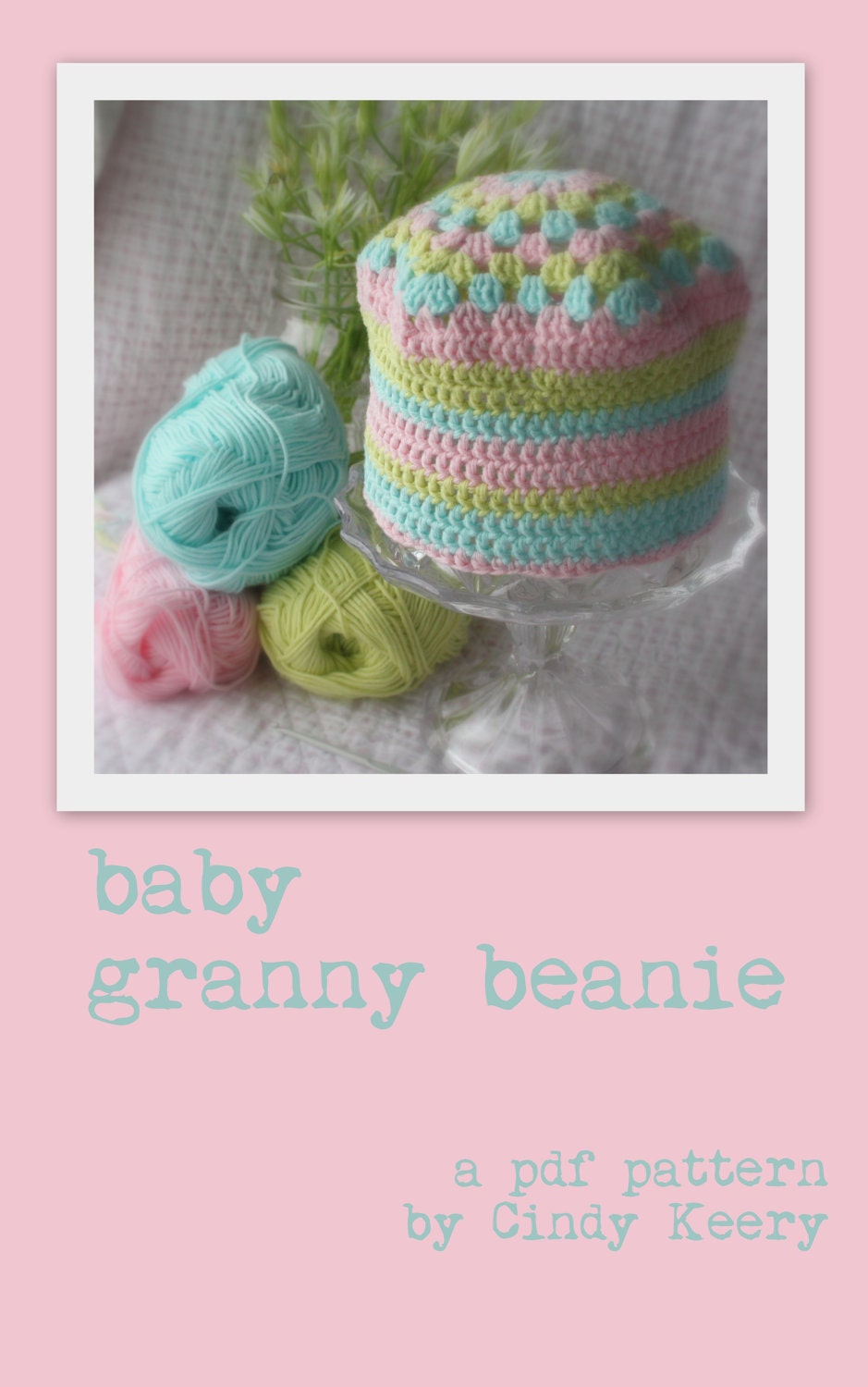 baby granny beanie : crochet newborn hat pdf pattern