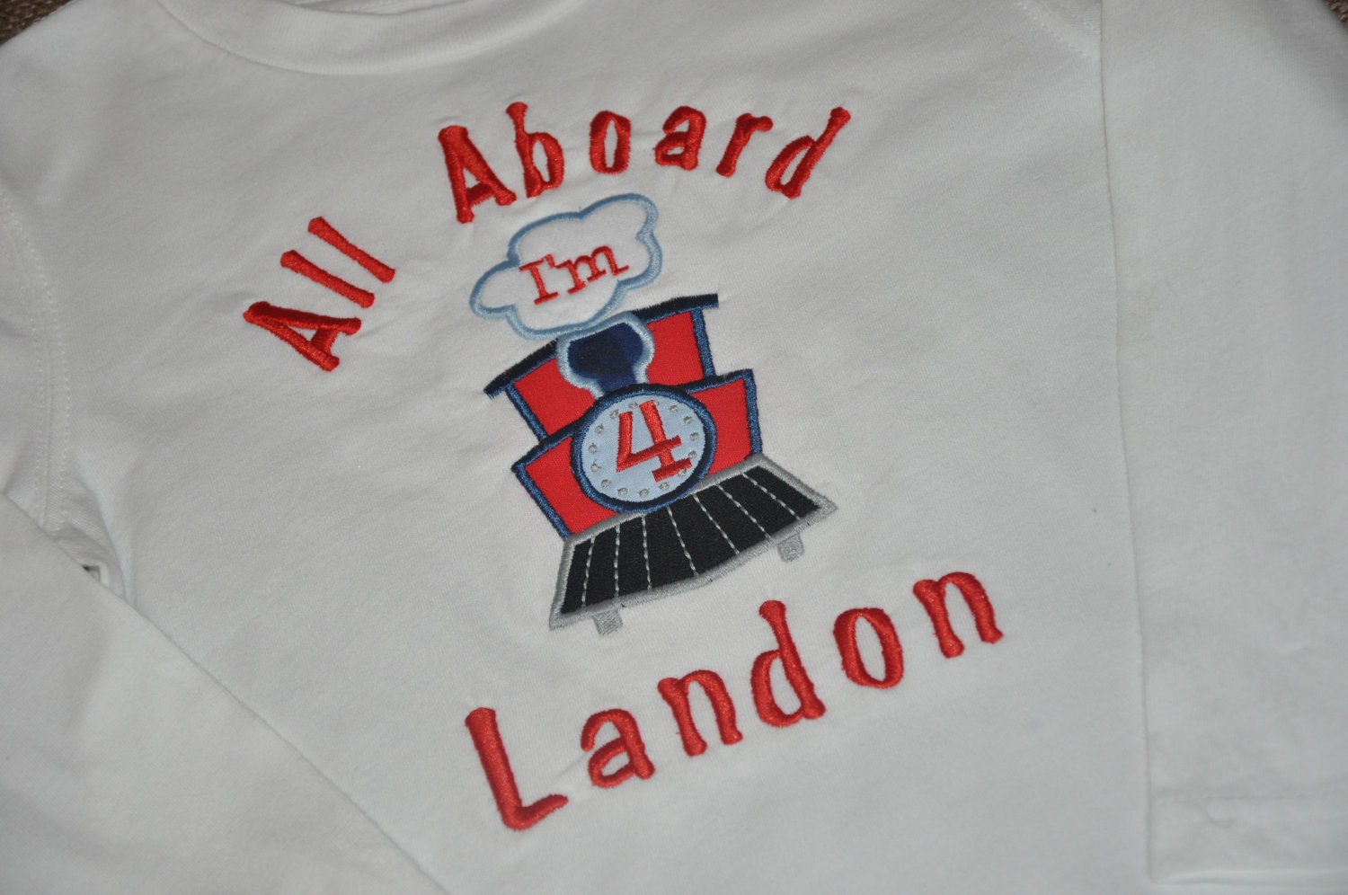 Appliqued Train Birthday Shirt