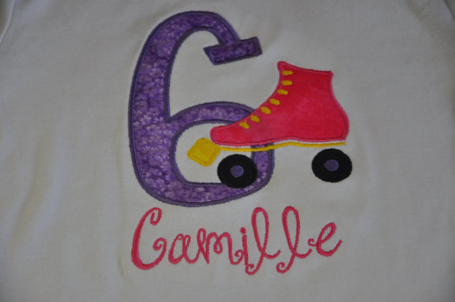 Appliqued Roller Skate Birthday Shirt