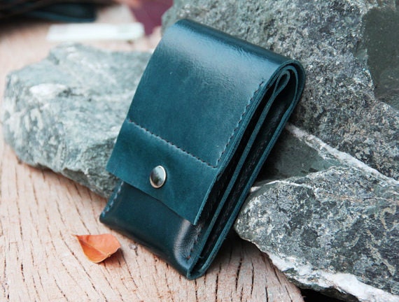 Teal leather wallet mix iphone case inside