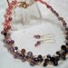 Beaded Wire Crochet Necklace in Rose and Purple Ombre, handmade bead jewelry