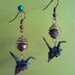 Lacquered Hand-Made Origami Earrings - Cranes