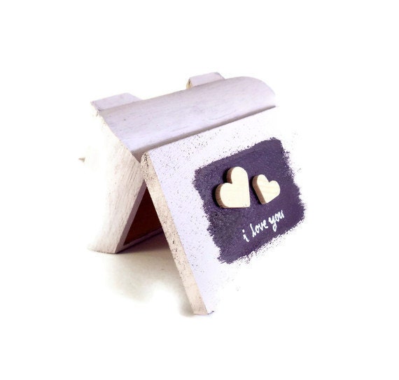 Love- Treasure- Gift Box -  Chest - I Love You - Plum Eggplant Violet Purple
