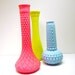 vintage milk glass vase set  //  turquoise, aqua, neon pink, lime green  //  painted vases, mid century decor, upcycled, retro, 60s, mod
