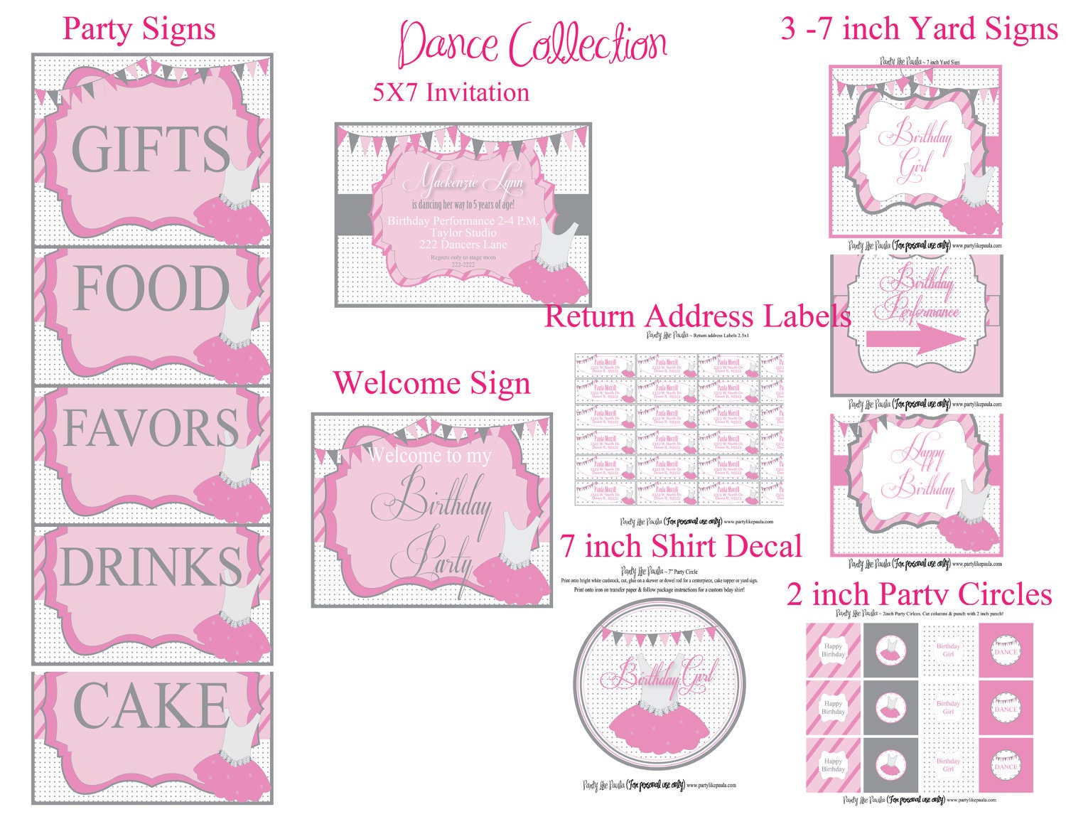 Printable Dance Party Package...by Party Like Paula