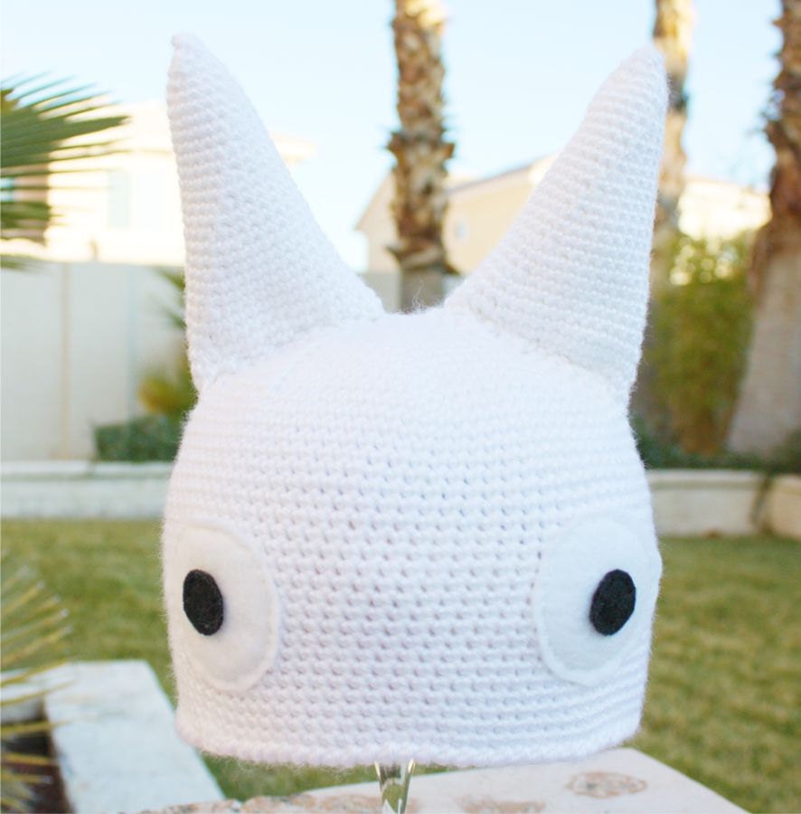 White Totoro -ish Hat - Chibi Totoro : Cool Japanese Cartoon Beanie Hat