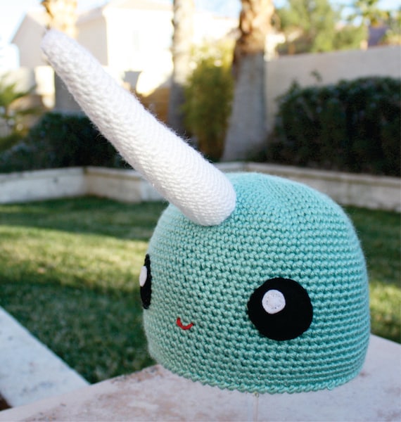 Narwhal Hat: Kawaii Japanese -ish Handmade Crochet Beanie Hat