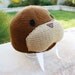 Walrus With Tusks Hat:  Aquatic Marine Life Lover Kawaii Handmade Crochet Beanie Hat