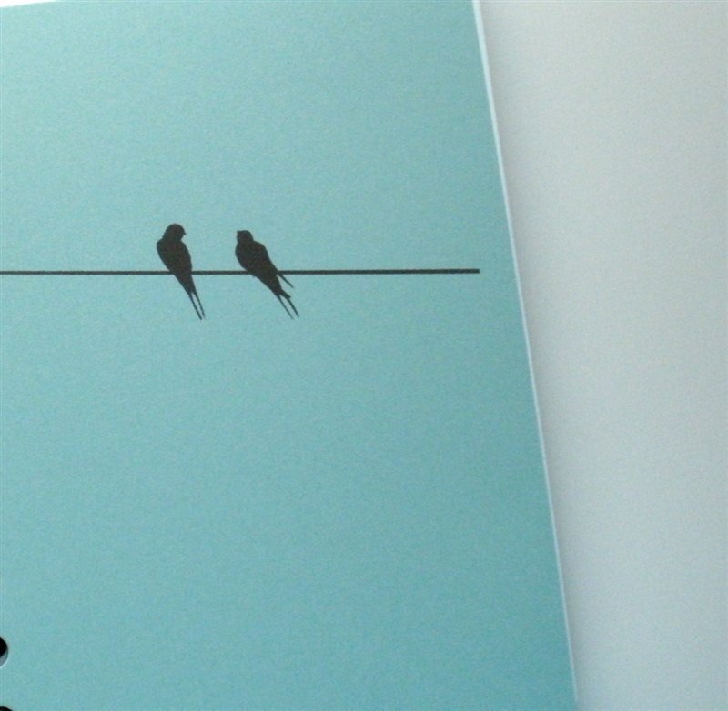 Lined Handmade Personalized Journal -- Birds on a Wire, Choose Cover Color - ArtfulRising