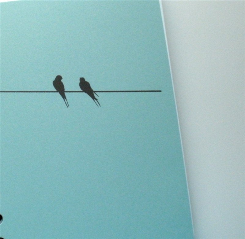 Lined Handmade Personalized Journal -- Birds on a Wire, Choose Cover Color