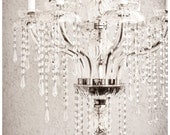 hollywood glamour, 24 x 36 black and white fine art photograph, crystal chandelier, dramatic, bling, glam, affordable home decor