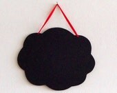 Cloud Shaped Chalkboard with Red Ribbon -- Wedding Decoration or Home Decor