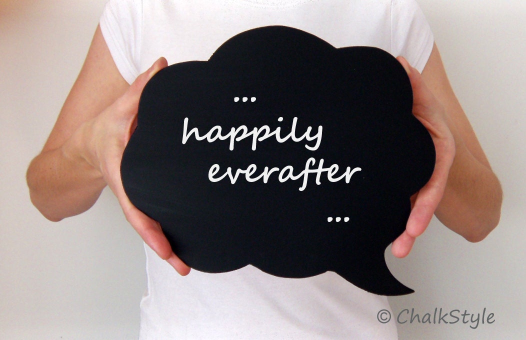 Large Cloud Shaped Chalkboard Speech Bubble -- Wedding Photo Prop Decoration, Photo Booth Party Prop