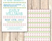 Quirky and Fun Baby Shower Invitation--Colorful with a Modern Flair, Invite Your Guests to Your Baby Shower in Style, Custom Colors and Font