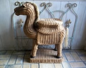 SALE....Price  listed is 50% off....Vintage Wicker Basket / Wicker Horse / Horse