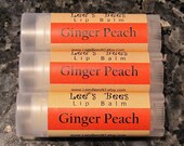 Lip Balm - Ginger Peach, One Tube of Beeswax Lip Salve Chapstick from Lee the Beekeeper