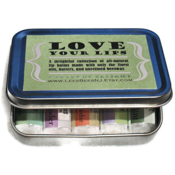 Fathers Day Graduation or Birthday Gift. All Natural Lip Balm Gift Set, Garden of  Delight - 5 Herbal Flavored Beeswax Lip Salve Chapstick