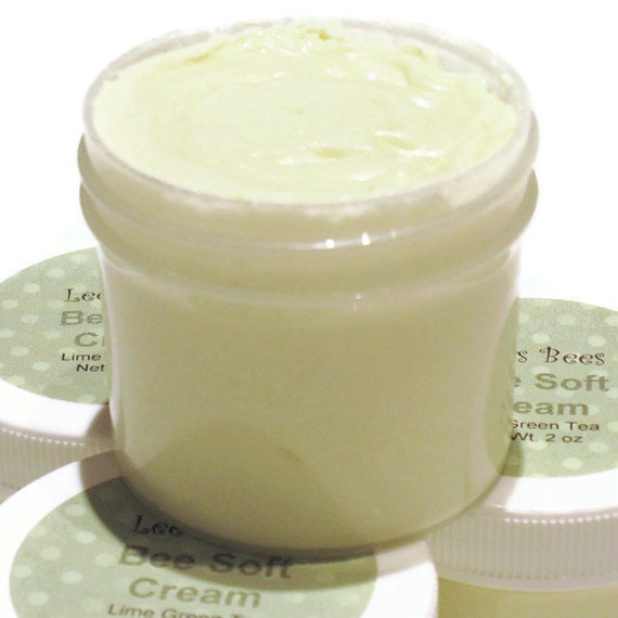 Bee Soft Cream - Lime Green Tea Fragrance AWARD WINNING Thick and Rich Body Cream with Beeswax from Lee the Beekeeper