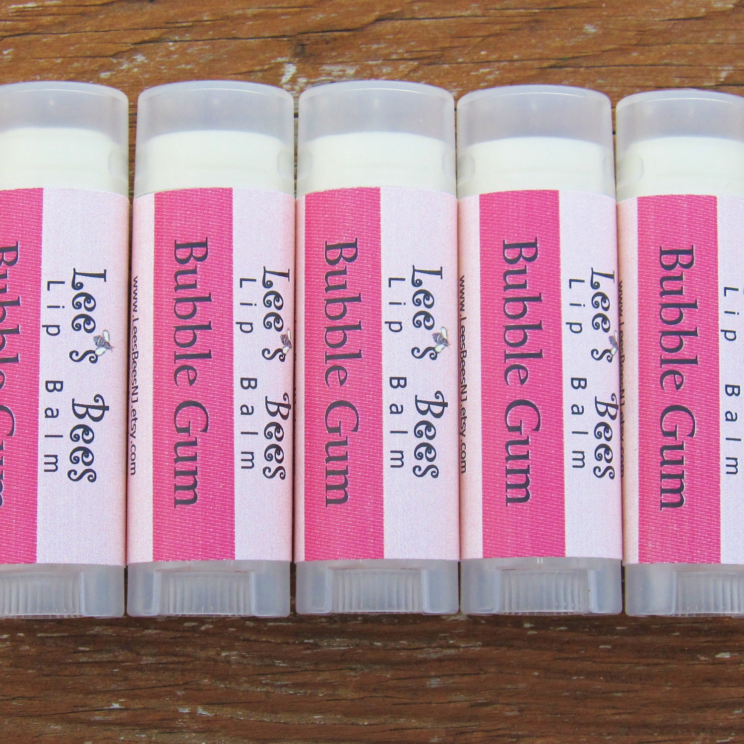 Lip Balm - Bubble Gum, One Tube of All Natural Beeswax Lip Salve Chapstick by Lee the Beekeeper