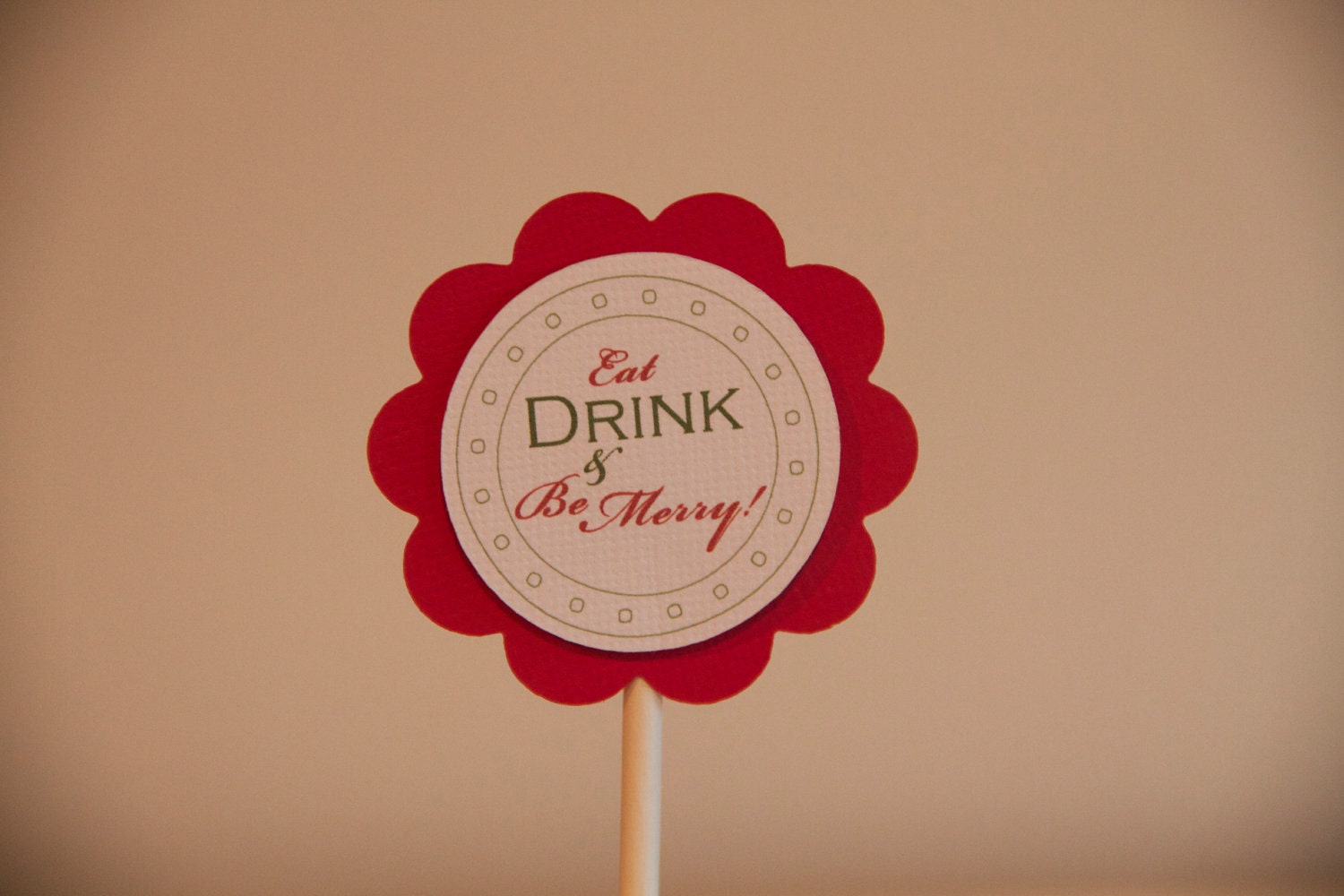Eat Drink and Be Merry Red Cupcake Toppers Il_170x135
